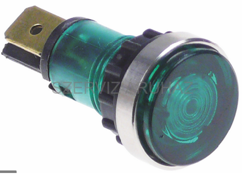 Zöld kontroll lámpa 12mm 230V